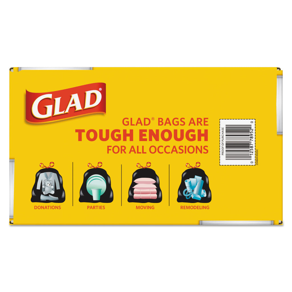 Glad® Drawstring Large Trash Bags, 30 gal, 1.05 mil, 30 x 33