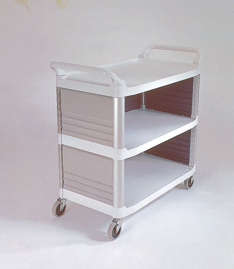 Rubbermaid Off-White Plastic Open Utility Cart - 40 5/8L x 20W x