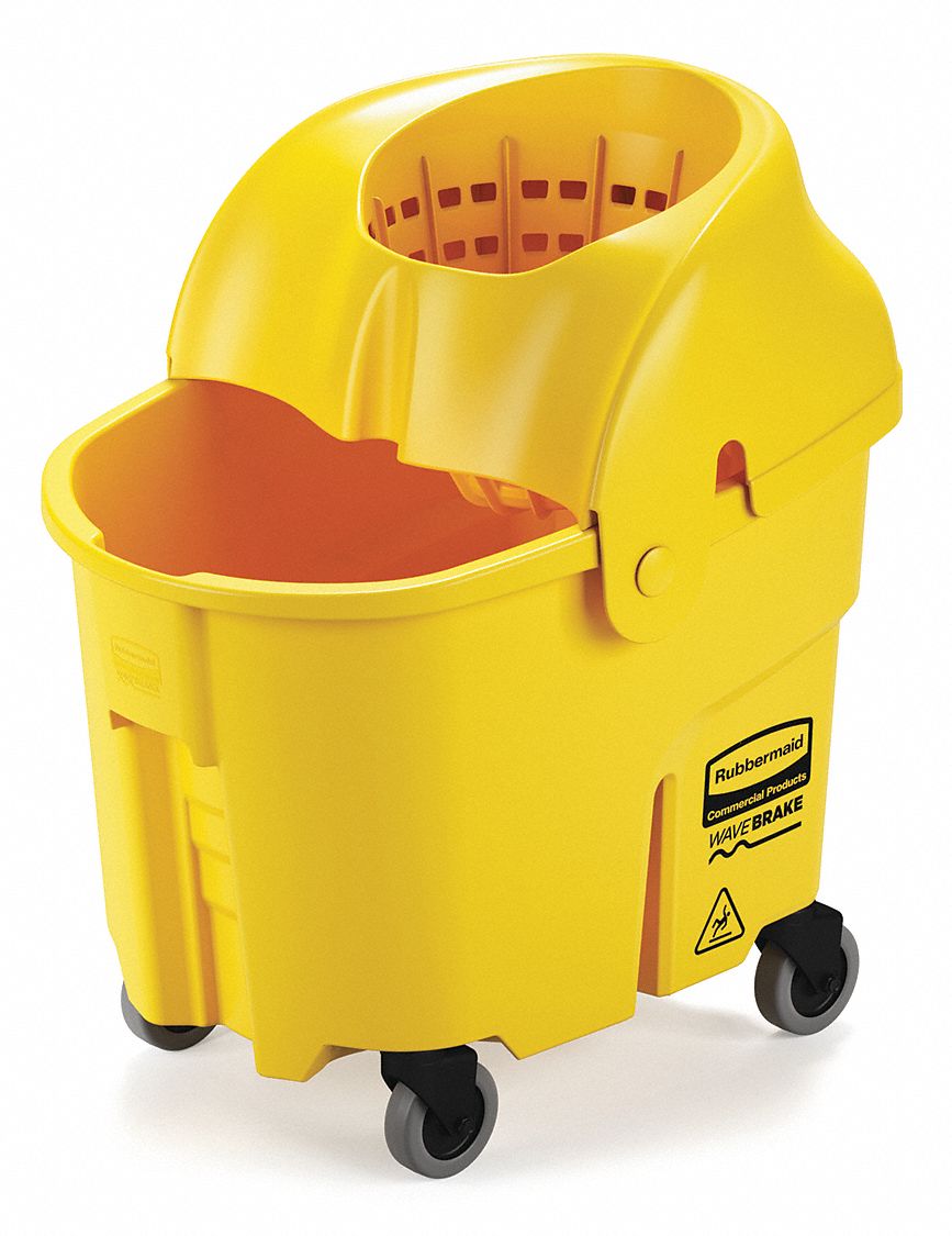 Rubbermaid Yellow Polypropylene Mop Bucket and Wringer, 8-3/4 gal.