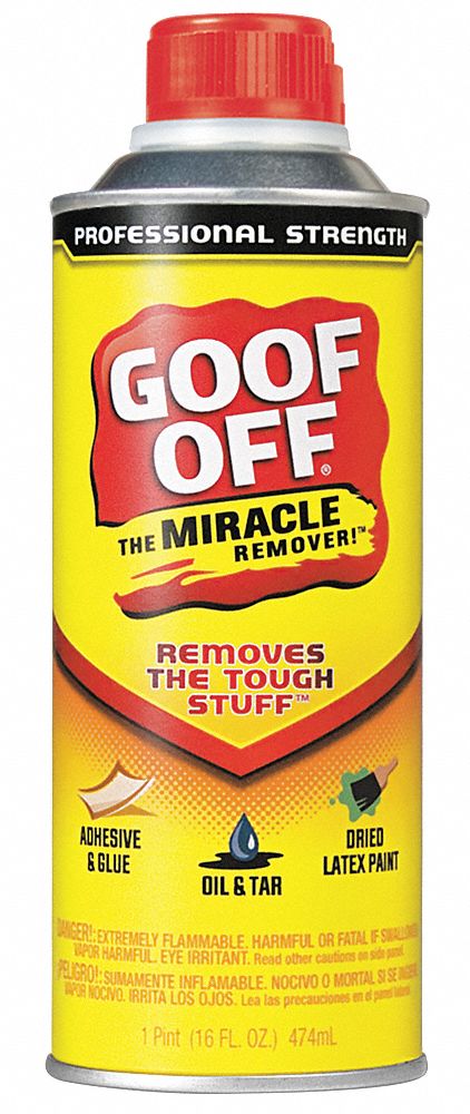 Goof Off Professional Strength Latex Paint and Adhesive Remover, 16 fl. oz.