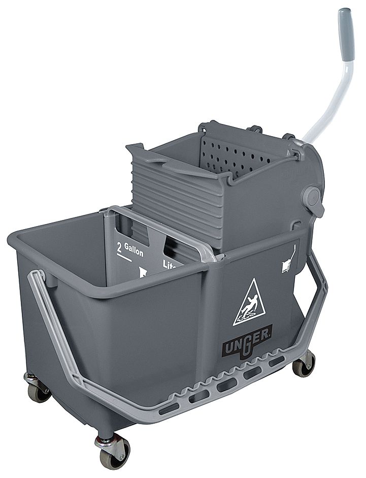 Unger Mop Dual Bucket with Side Wringer 4 gal. COMSG Gray