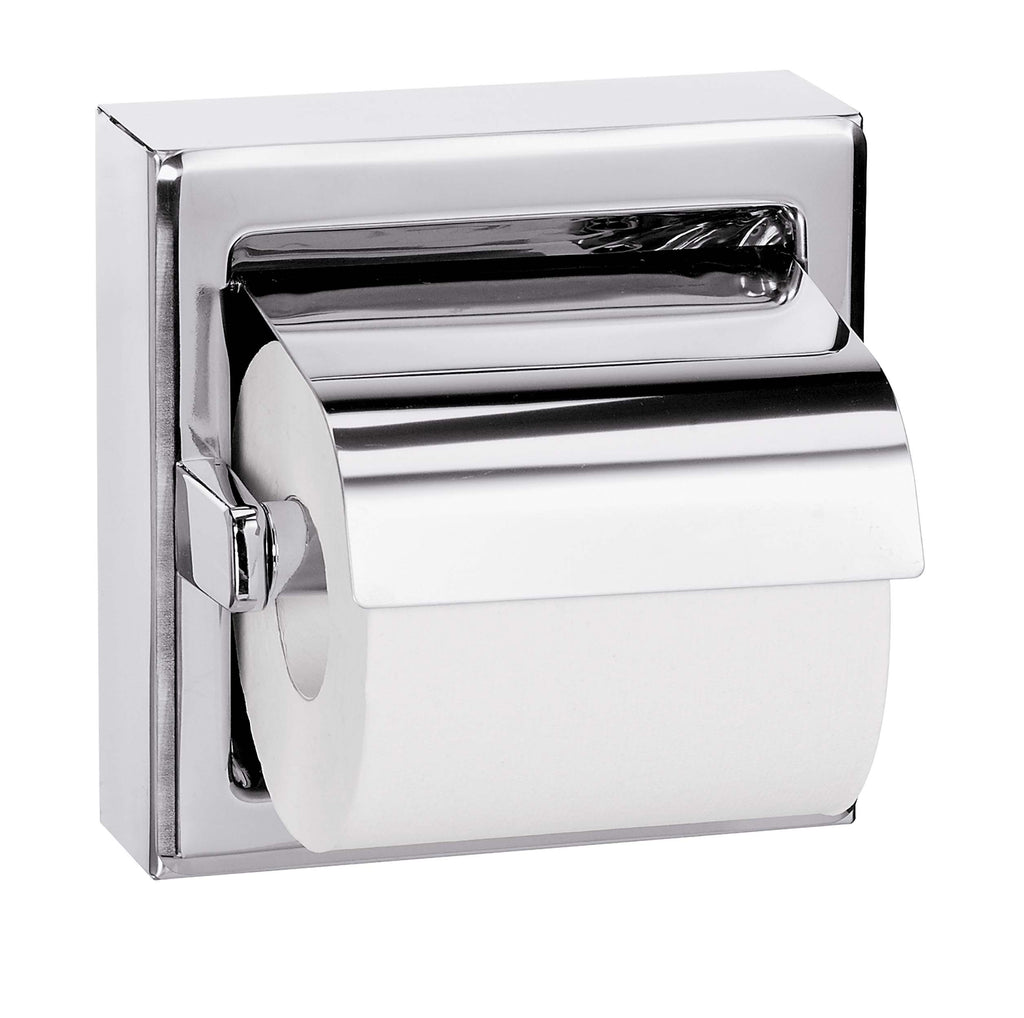 ASI 7402-HB Recessed Toilet Paper Holder with Hood, Bright Finish