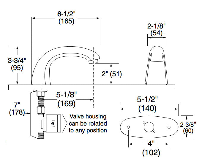 Bradley Aerada 1200 Capacitive Sensing Faucet, Model S53-315, Low-Flow 0.5  GPM