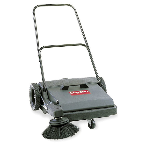 VEVOR Walk-Behind Hand Push Floor Sweeper, 25.6 inch Sweeping Width Floor Sweeper Manual Non-Electric, 5-Gallon Waste Container, Angle & Height