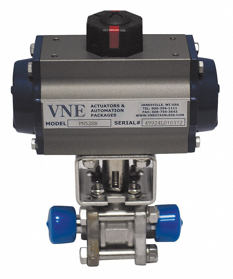 Top Brand 3 in Spring Return - Fail Close Pneumatic Actuated Ball Valve, 3-Piece - 90C3.0C/125-5SC-XX