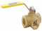 Top Brand Ball Valve, Brass, 3-Way, 2-Piece, Pipe Size 3/8 in, Connection Type FNPT x FNPT x FNPT - XV533P-6