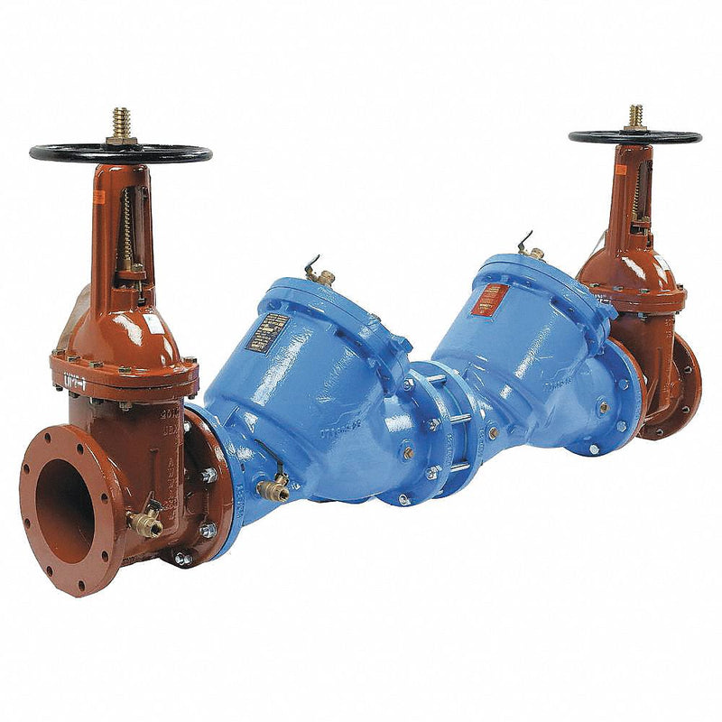 Watts Reduced Pressure Zone Backflow Preventer, Cast Iron, Watts 909 Series, Flanged Connection - 6 LF909-DOSY