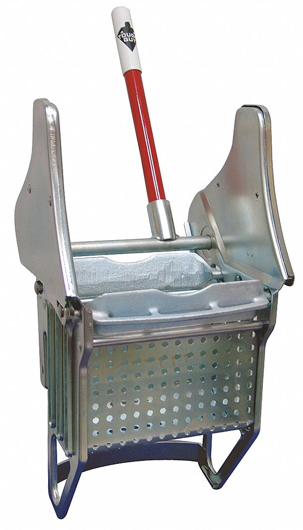 Tough Guy Down Press Mop Wringer, Silver, Steel, 16 to 24 oz. Mop Capacity - 2W315