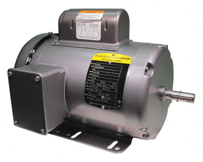 Baldor 1 HP, General Purpose Motor, Capacitor-Start, 1725 Nameplate RPM, 115/230 Voltage, 56H Frame - L3510