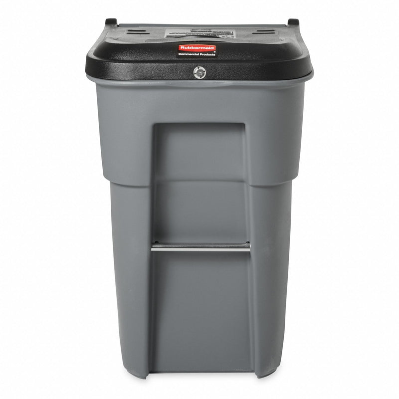 Rubbermaid 65 gal Rectangular Confidential Waste Container, Plastic, Gray - FG9W1088GRAY