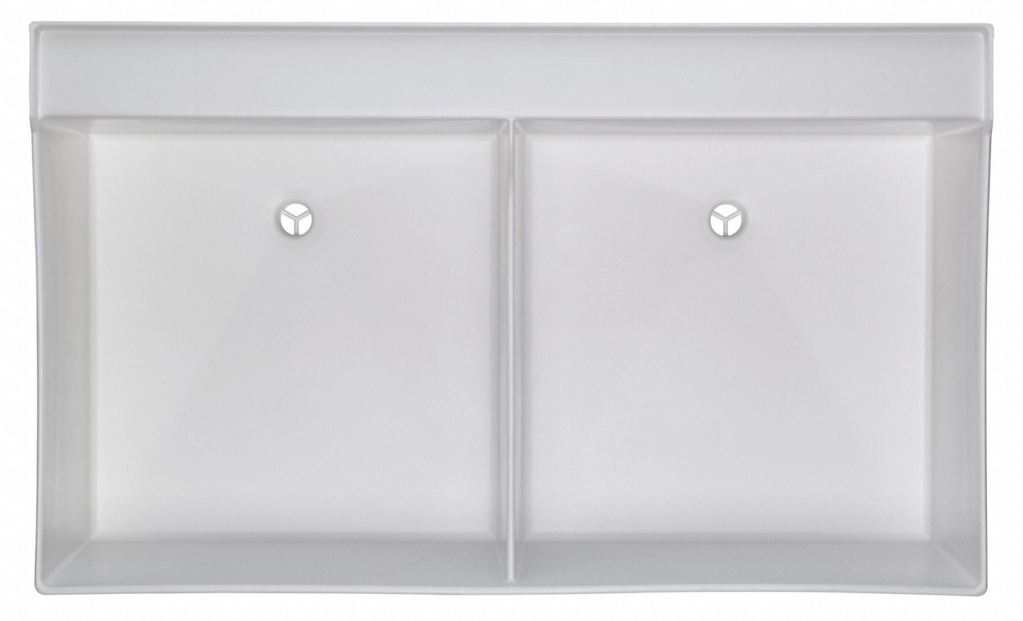 EL Mustee Wall-Mount Laundry Tub, 2 Bowl, White, 24 inL x 40 inW x 34 inH - 27W