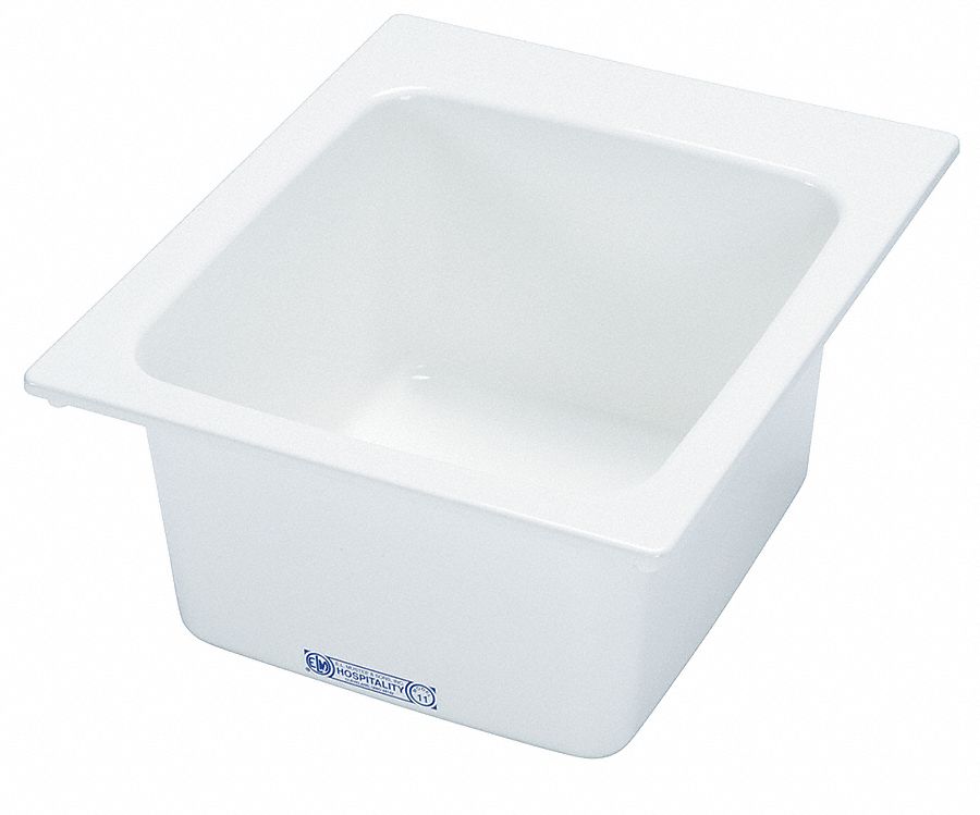 EL Mustee Drop-In-Mount Utility Sink, 1 Bowl, White, 20 inL x 17 inW x 9 1/2 inH - 11