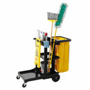 Rubbermaid Black, Janitor Cart, Overall Length 46 in, Overall Width 21 3/4 in, Overall Height 38 3/8 in - FG617388BLA