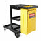 Rubbermaid Black, Janitor Cart, Overall Length 46 in, Overall Width 21 3/4 in, Overall Height 38 3/8 in - FG617388BLA