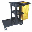 Rubbermaid Black, Janitor Cart, Overall Length 46 in, Overall Width 21 3/4 in, Overall Height 38 3/8 in - FG617388BLA