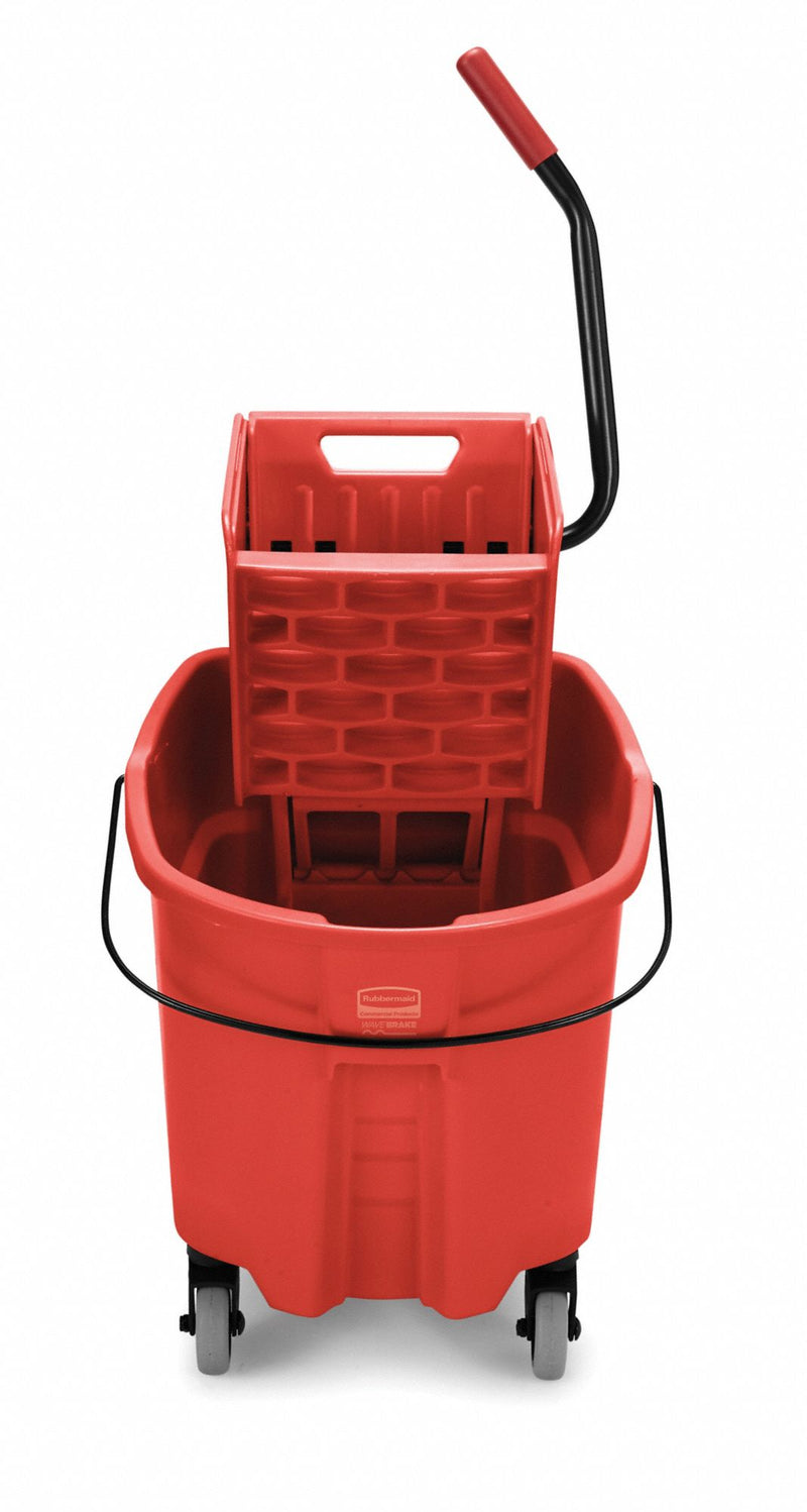 Rubbermaid FG758888RED WaveBrake® 35 qt. Red Mop Bucket & Wringer