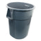 Impact Advanced Gator Waste Container, Round, Plastic, 55 Gal, Gray - IMP77553