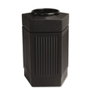 Safco Canmeleon Indoor/Outdoor Receptacle, Pentagon, Polyethylene, 30 Gal, Black - SAF9485BL