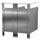 Bradley Toilet Partition, 2 In Corner Compartments, Stainless Steel, 72"W x 61 1/4"D - IC23660