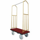 Ex-Cell Kaiser Stainless Steel Hotel Cart, red carpeted deck with grey bumper and 8" grey pnuematic casters - 780SSRED/PNU