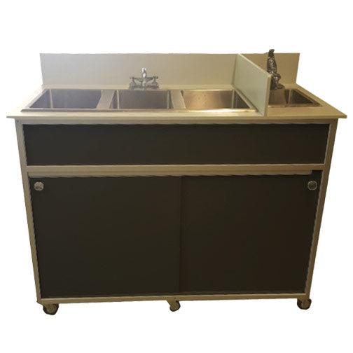 Monsam PSE-2004R Four Deep Compartment Portable Sink