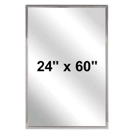 Bradley 781-024600 (24 x 60) Commercial Restroom Mirror, Channel Frame, 24x60