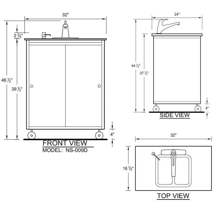 Monsam NS-009D NSF Certified Double Compartment Self-Contained Sink