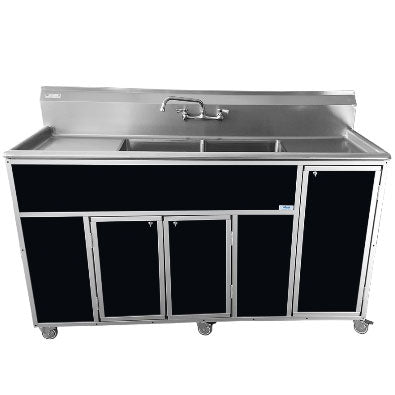 Monsam PSE-2002LA Commercial Two Deep Basin Portable Sink