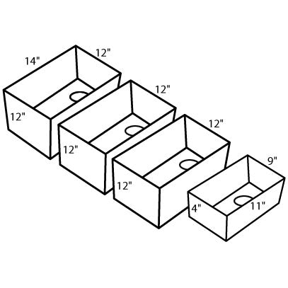 Monsam PSE-2004R Four Deep Compartment Portable Sink