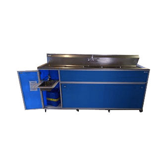 Monsam PSE-2004LA Large Commercial Four Deep Basin Portable Sink