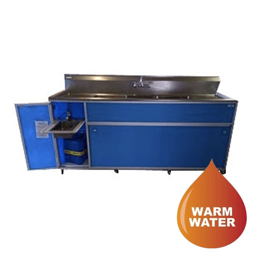 Monsam PSE-2004LA Large Commercial Four Deep Basin Portable Sink