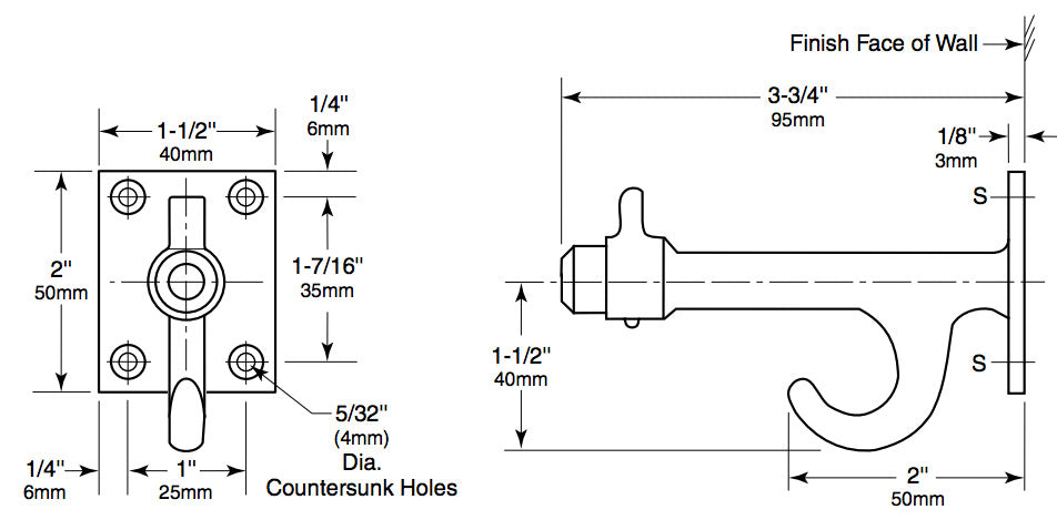 Bobrick B-212 Commercial Dual Clothes & Robe Hook and Bumper