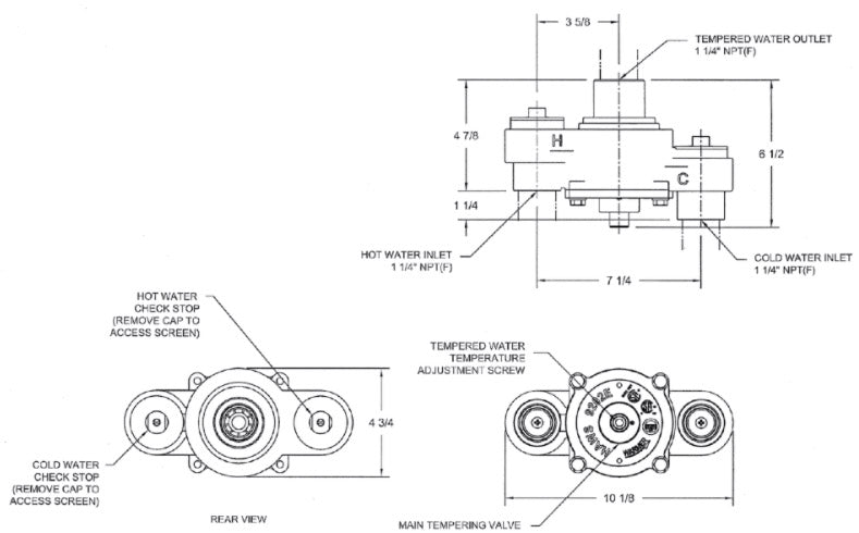 Haws 9202E Thermostatic Mixing Valve