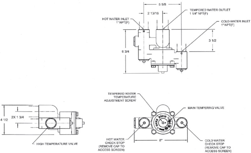 Haws 9201H Thermostatic Mixing Valve